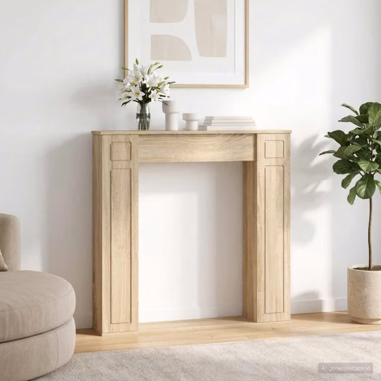 Cornice per camino vidaXL in legno Rovere Sonoma, L: 100 cm, P: 20 cm, H: 100 cm