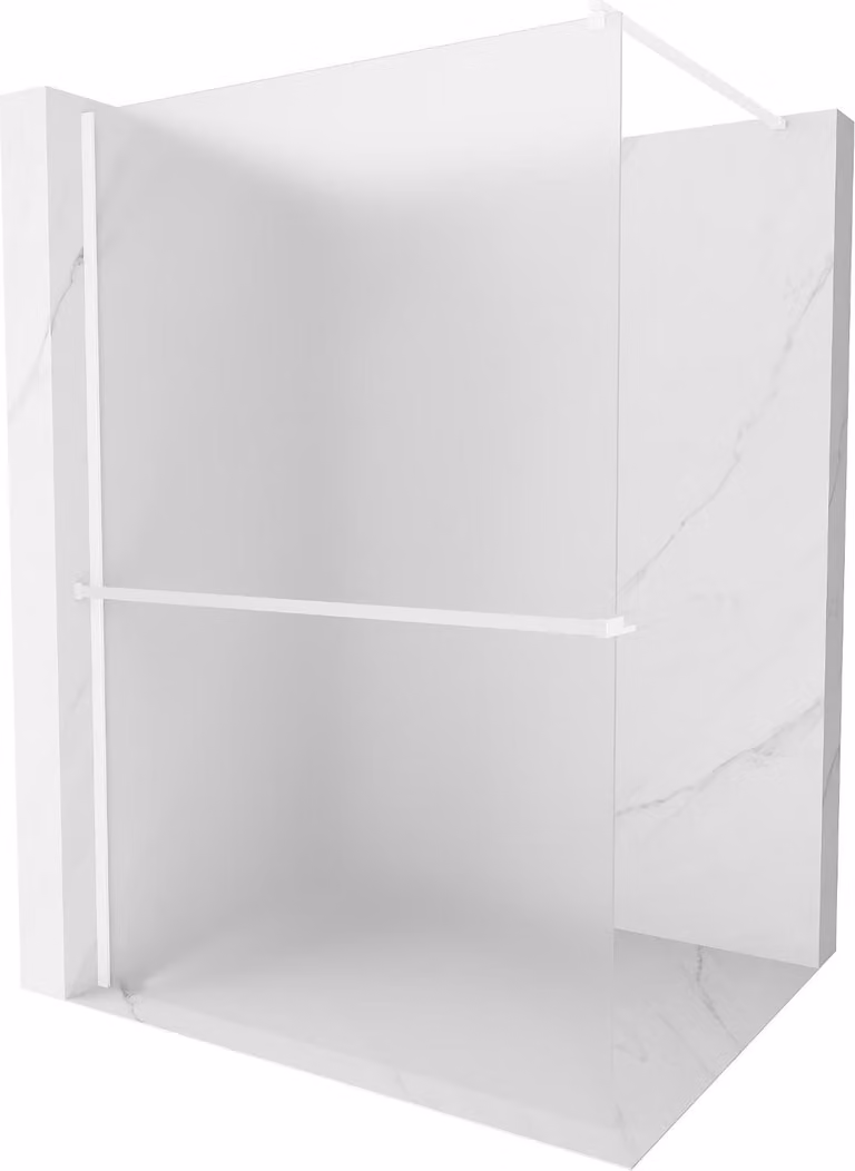 Mexen Kioto+ parete doccia con mensola Walk-in 140 x 200 cm, brina, bianco - 800-140-121-20-30