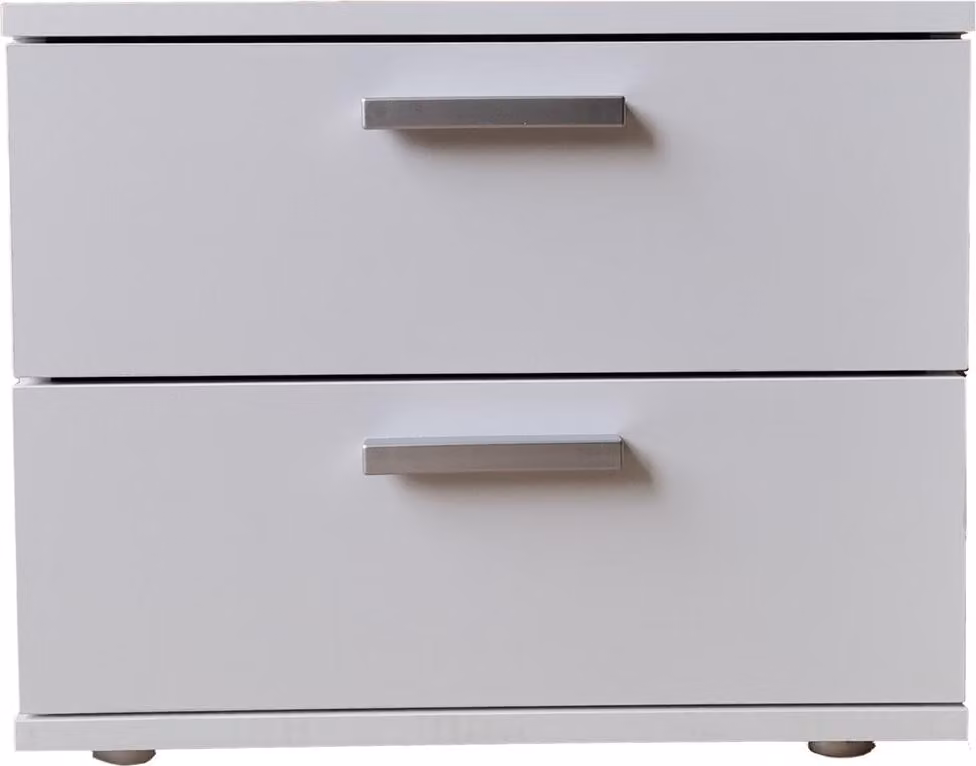 Comodino bianco con 2 cassetti Nina
