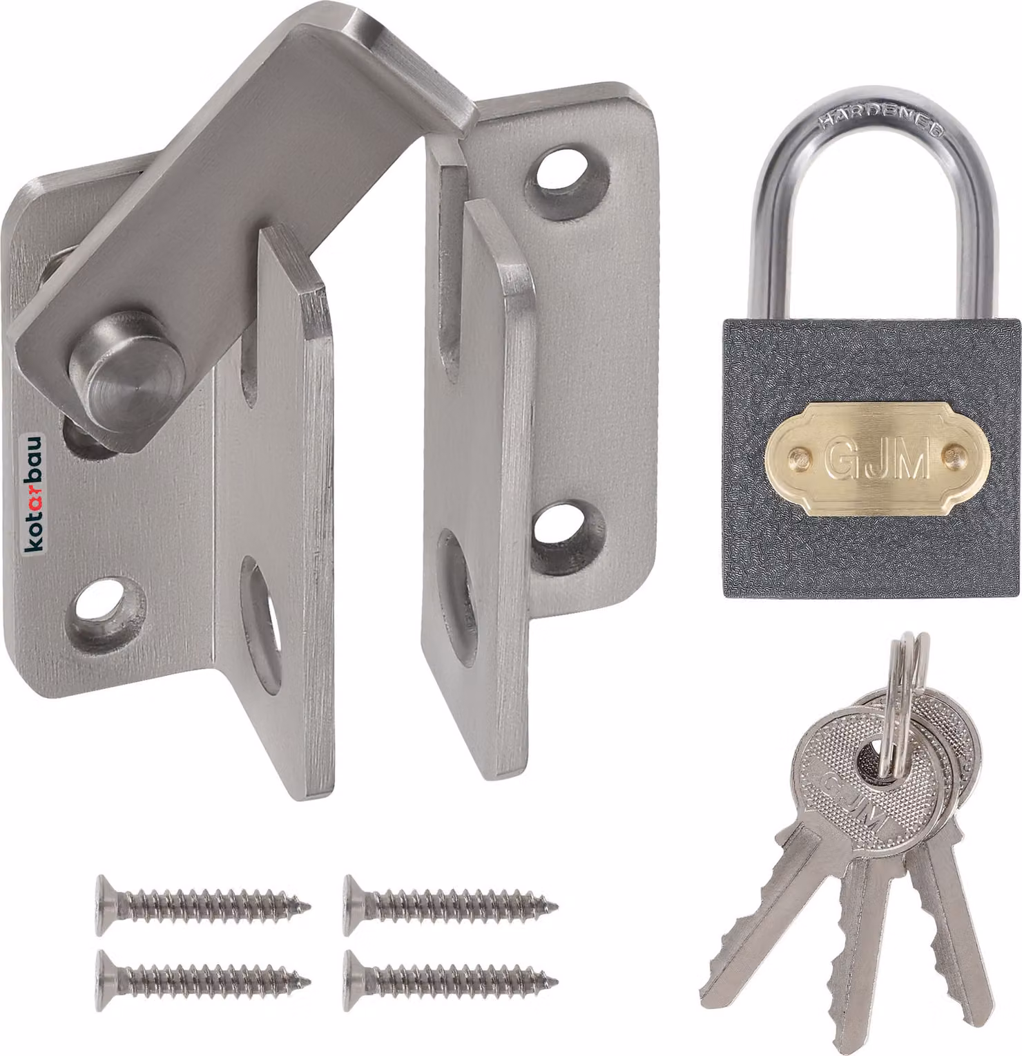 KOTARBAU® Serratura per porte 60x50mm Serratura per porte in acciaio inox Serratura per porte interne Serratura per mobili Serratura per box Serratura per finestre