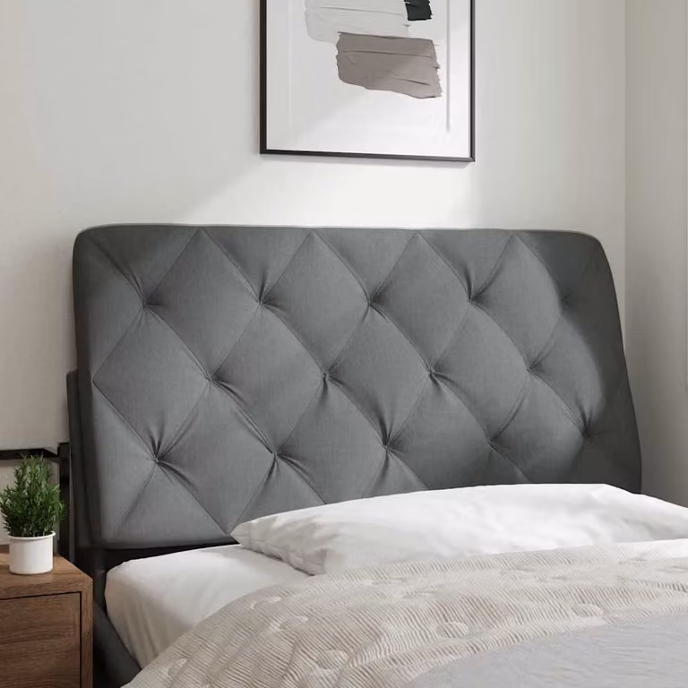 vidaXL Cuscino Testiera Grigio Scuro 100 cm in Tessuto