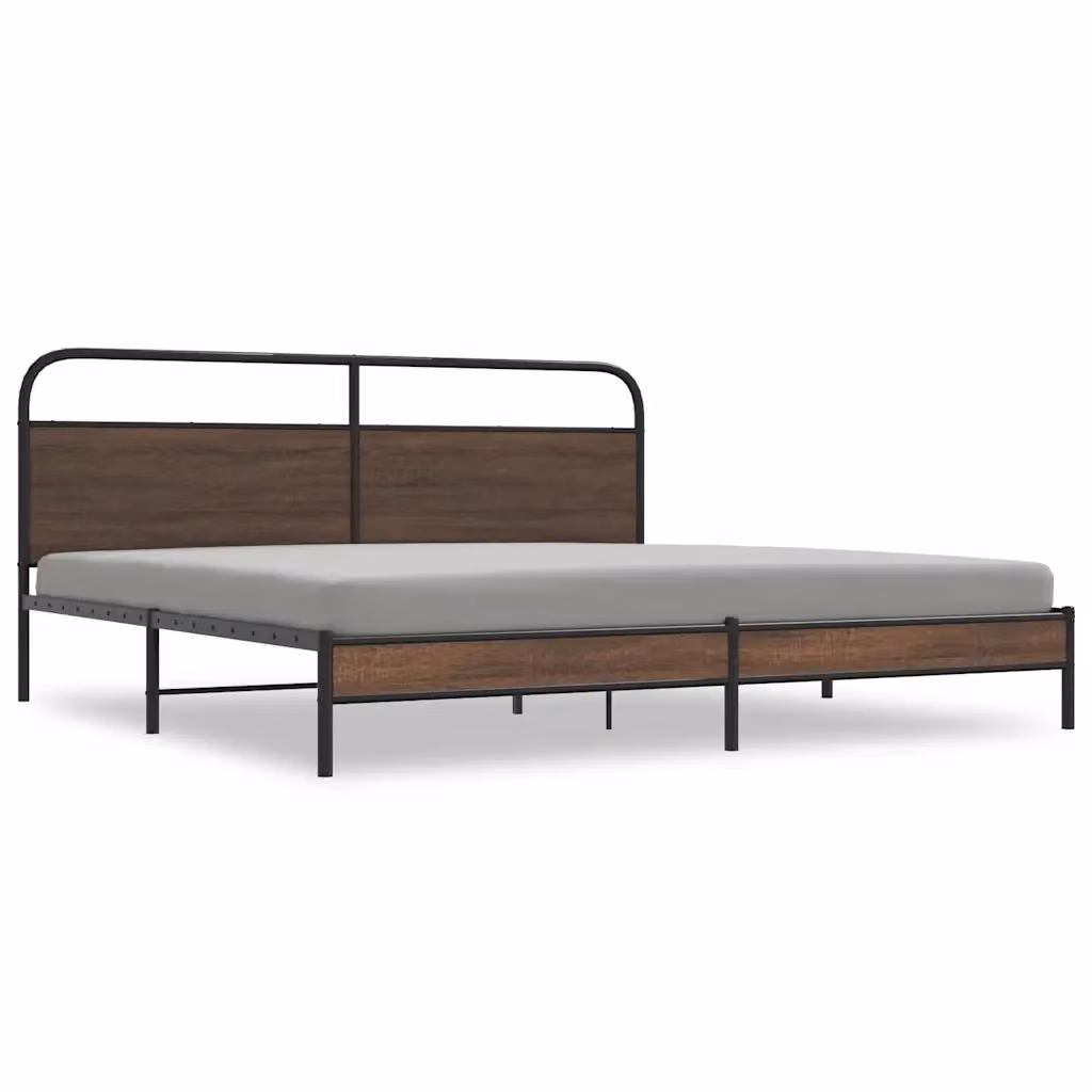 Giroletto vidaXL in metallo e MDF color marrone senza materasso L: 187 cm, P: 219 cm, H: 100 cm – 2