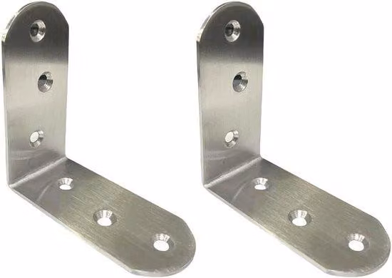 Supporti angolari in acciaio inossidabile con chiusura a lucchetto - Robusto rinforzo per mobili - Acciaio inossidabile - 40x40x16 mm - Confezione da 20 pezzi - Finitura cromata