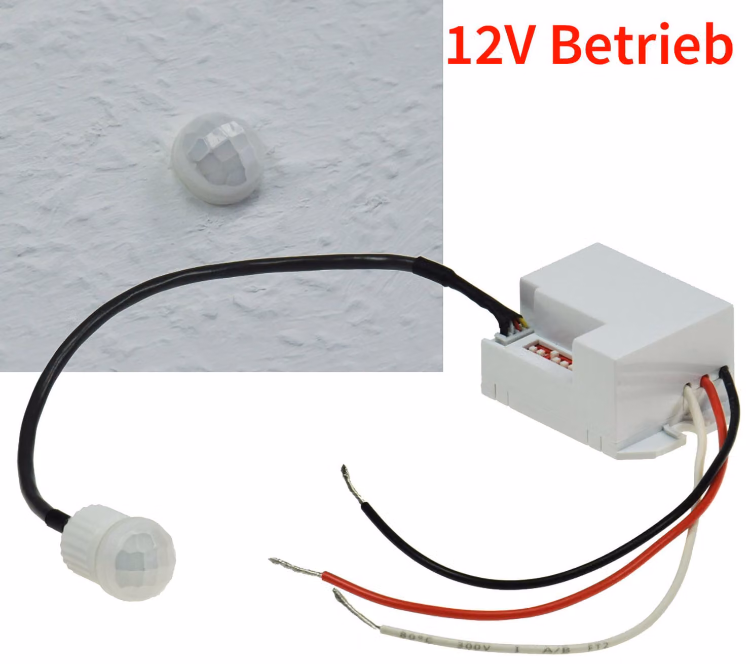ChiliTec rilevatore di movimento da incasso CT-PIR Mini 12V 12V DC, 1-60W, adatto a LED, bianco