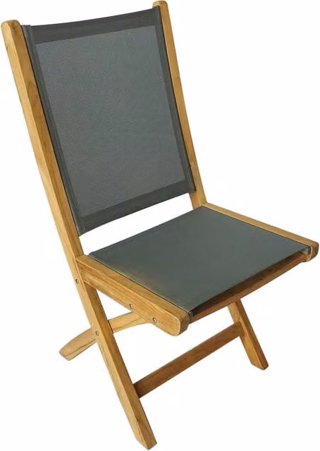 Sedia pieghevole in legno di teak e textilene - LUCINA