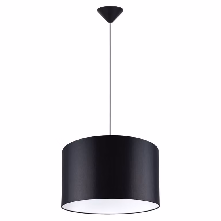 Lampada a sospensione NOVA 40 nero 1xE27 15W tessuto/PVC 88x40x40cm Sollux Lighting