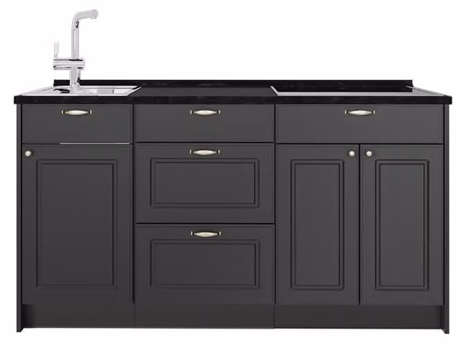 Cucine componibili piccole Vicco Fame-Line Oro-antracite rustico 150 cm senza piano di lavoro, Model 65374