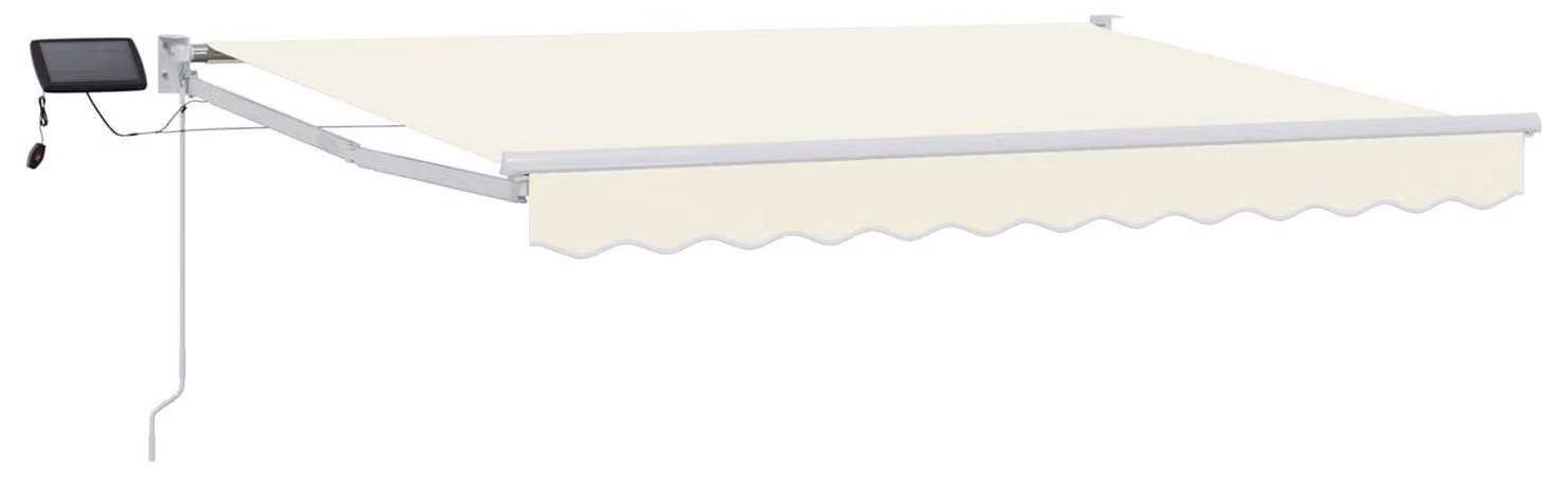 Tenda retrattile manuale con LED Crema e Bianco 3 x 2,5 m