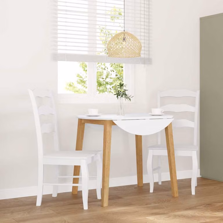 Set di 2 sedie da pranzo vidaXL in legno di Hevea bianco stile scandinavo