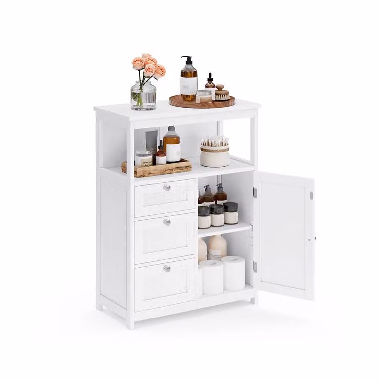 Mobile da Bagno con 3 Cassetti Bianco