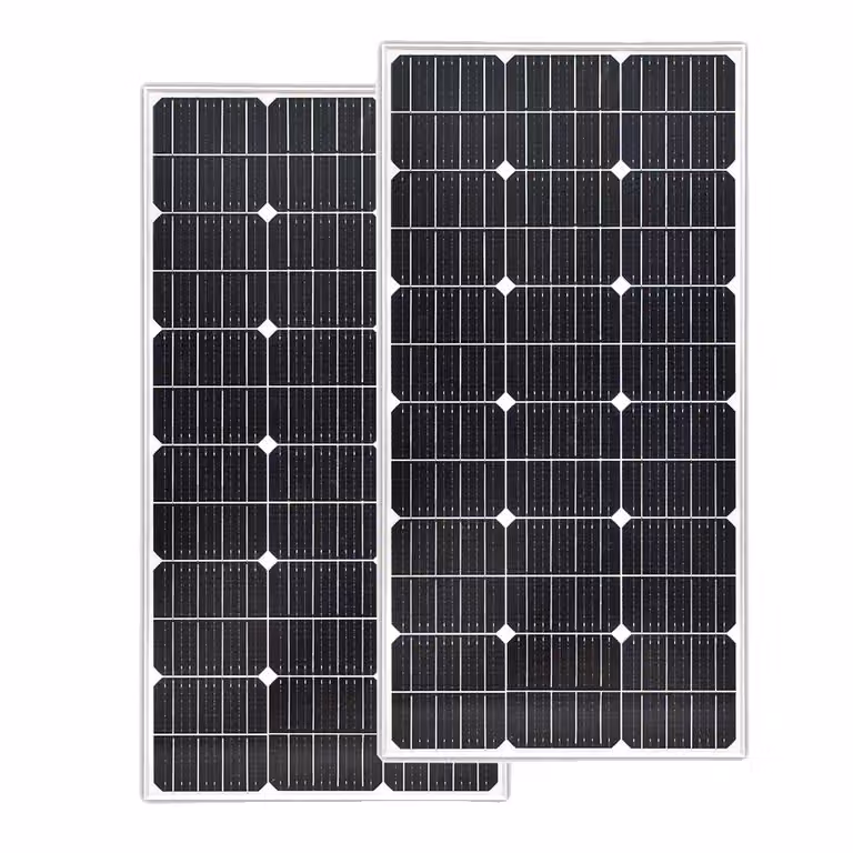 Pannelli solari, tecnologia monocristallina, vetro temperato, 2 pezzi da 100W