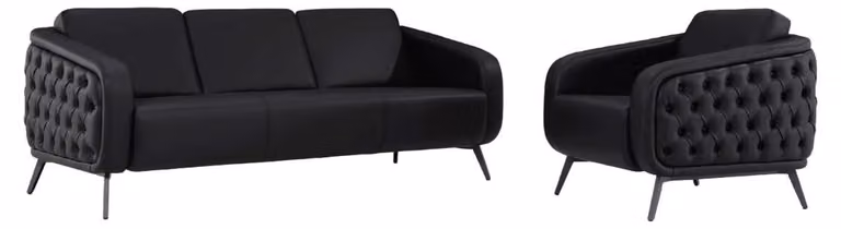 Sofa Sofagarnitur Sessel 3 Sitzer Sofa Couch Ledersofa Sitz Polster Garnitur