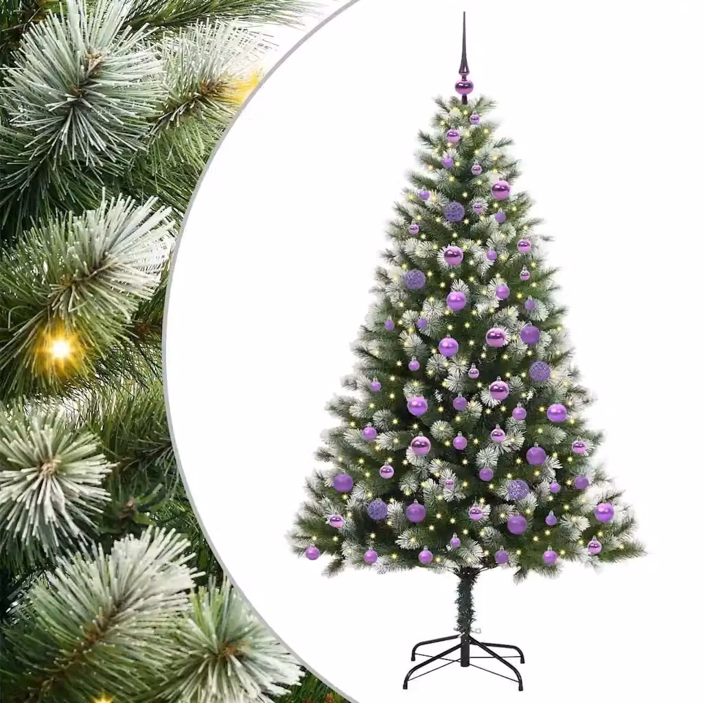 Albero di Natale artificiale imbiancato vidaXL verde e bianco H: 180 cm, L: 102 cm, P: 102 cm – 2