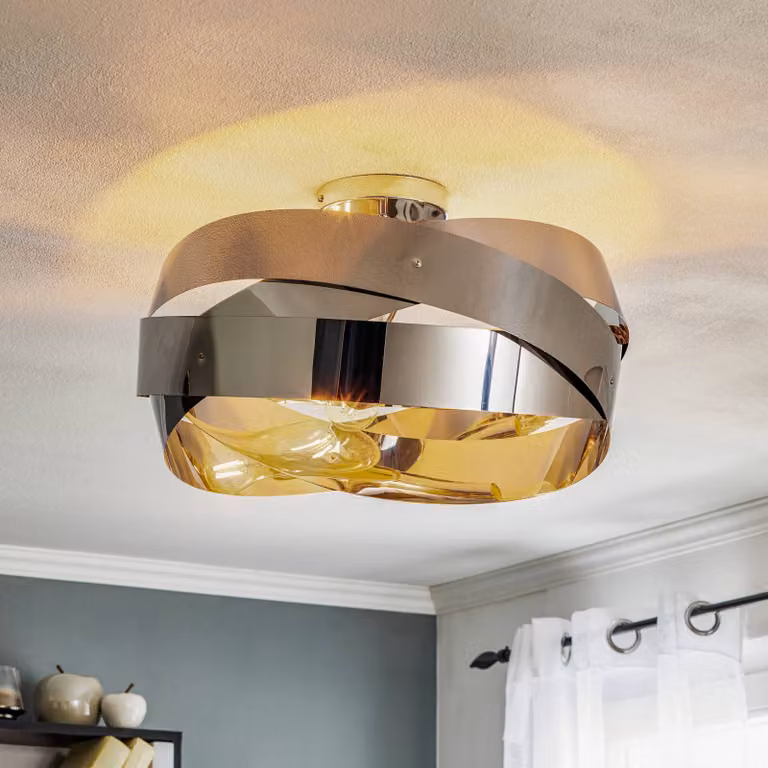 Plafoniera soffitto Tornado Domiluce, dimmerabile, Cromo / Argento, Soggiorno / Sala da pranzo, Metallo, Moderno, Plafoniera