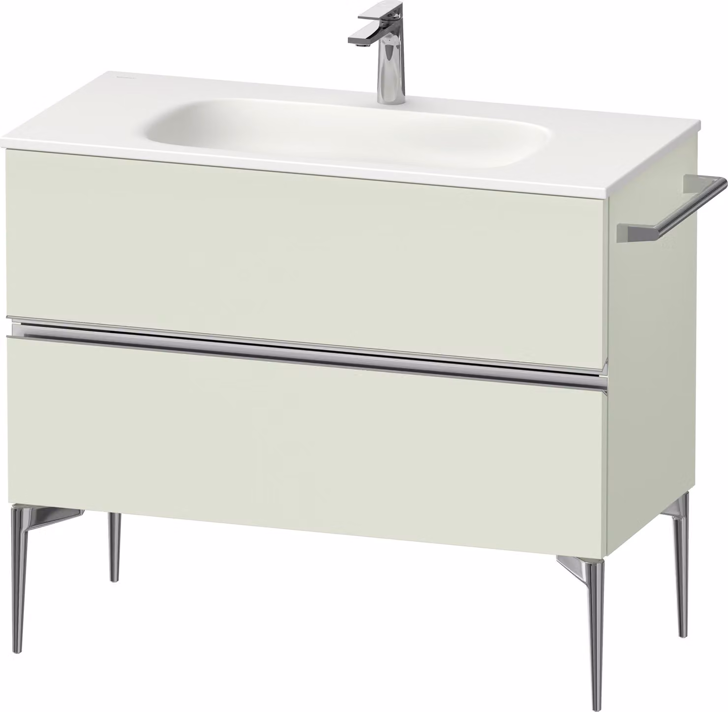 Duravit Sivida bâti-support pour lavabo, 2 tiroirs, poignée profilée chromée, 1010x477x592mm, pour Sivida, SV4652010HH0000, SV4652010HH0000