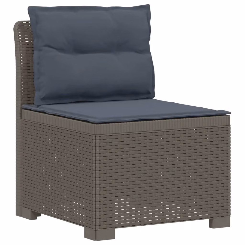 Divano da giardino a 1 posto moderno in rattan PP grigio con cuscini per esterno, ideale per giardino, balcone o terrazza, L: 70 cm, P: 62 cm, H: 55 cm – 2