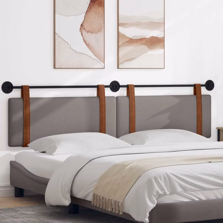 Testiera sospesa vidaXL in similpelle PU beige o grigia per camera da letto