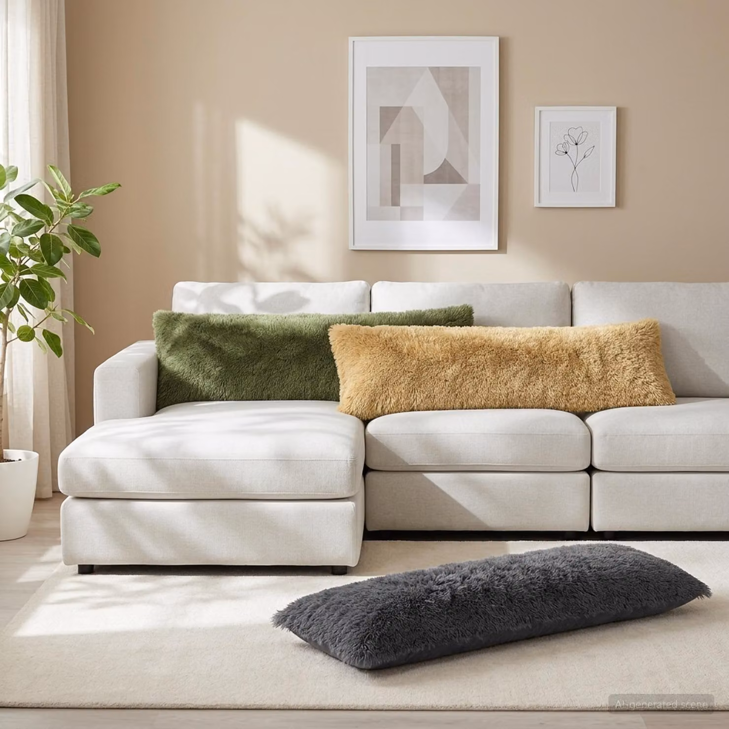 Federa vidaXL HEERLEN Verde in pile, L 145 cm x P 40 cm