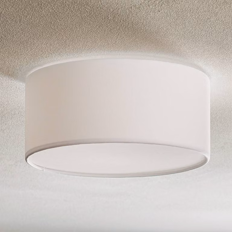 Plafoniera soffitto Rondo TK Lighting, dimmerabile, Bianco / Opale, Camera da letto, Tessuto / Stoffa / Seta, Moderno, Plafoniera