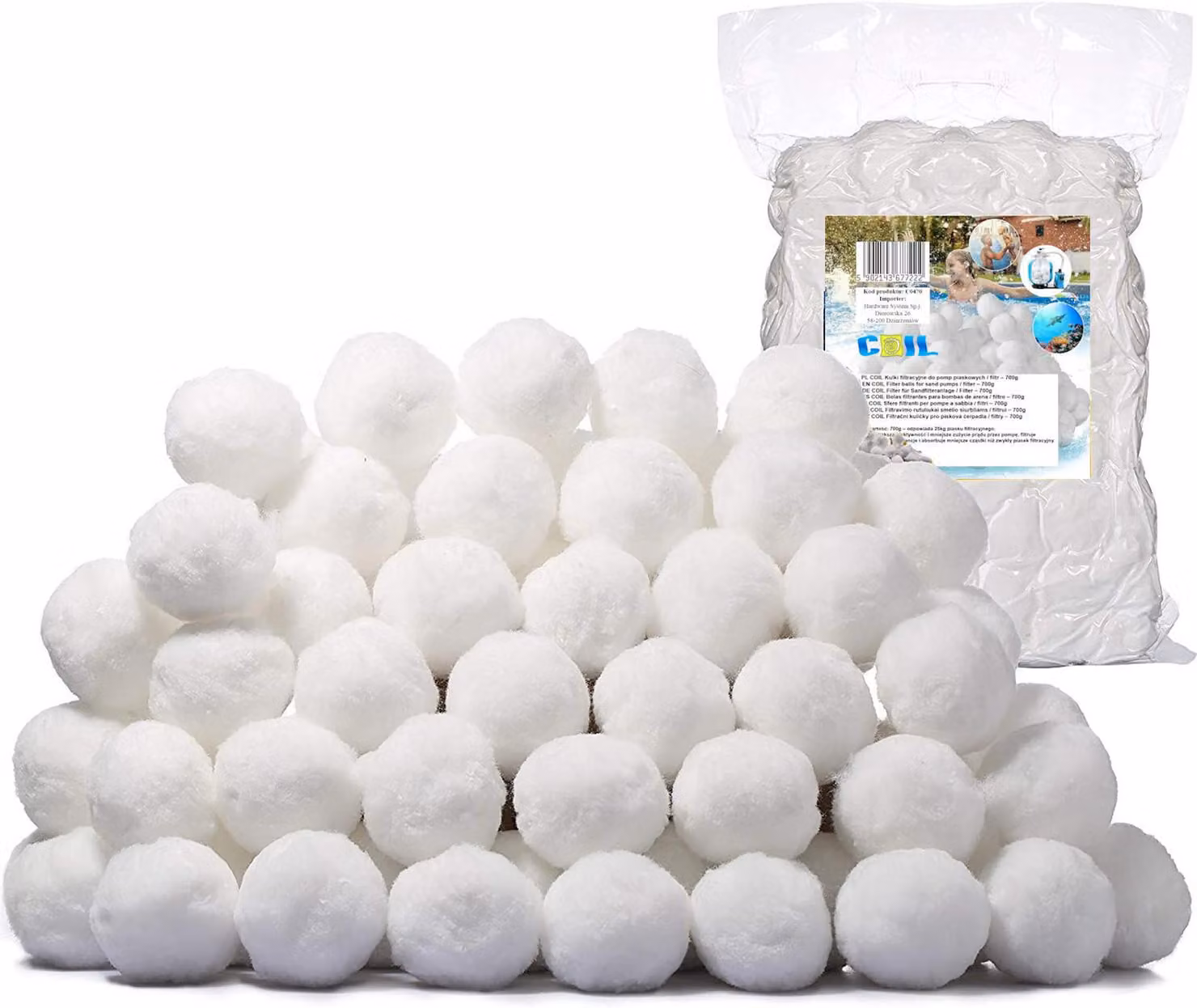 Lebula: palline filtranti per pompa a sabbia per piscina, confezione da 500 g, sostituiscono 18 kg di sabbia