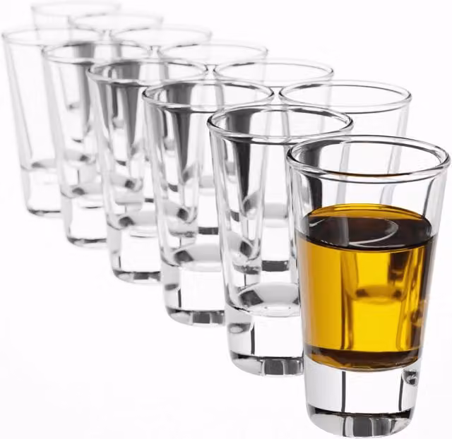 Set di bicchierini da vodka KADAX da 28 ml e bicchierini da shot per liquori, 12 pezzi