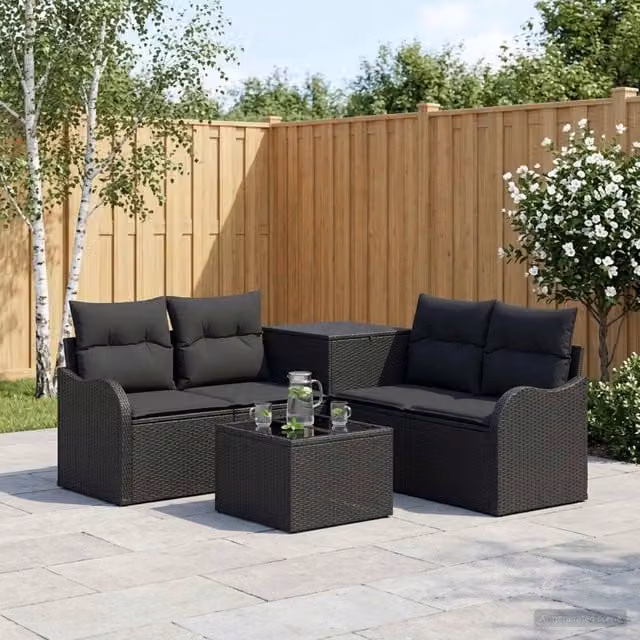 Set di divani 6 pz Nero 55 x 55 x 37 cm 3447121