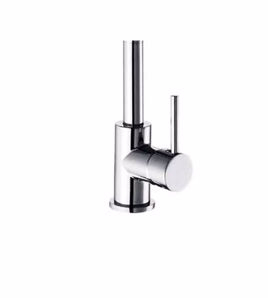 Rubinetto miscelatore monocomando lavello bocca alta, doccetta monogetto orientabile in ottone diam. 35 mm