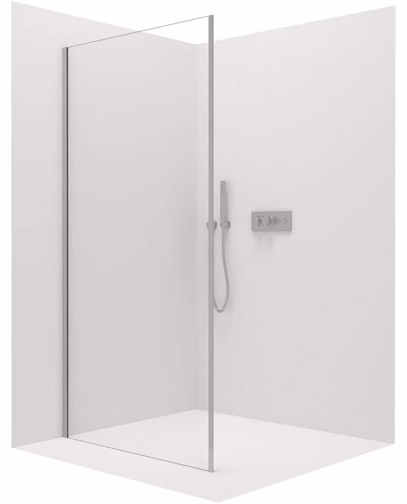 CERANO - Parete laterale Porte L/P - 8 mm - cromata, vetro trasparente - 90x195 cm