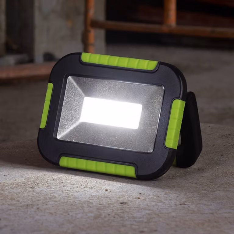 FH Lighting Faretto da esterno a LED ricaricabile 850946, nero/verde, lunghezza 16 cm dimmerabile, Nero, Plastica, Moderno
