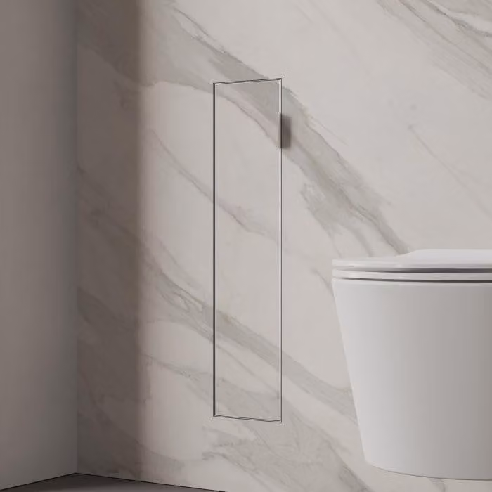 Modulo WC a incasso Kronenbach, design cubico, dimensioni 15,4 x 65,8 cm, apertura porta a sinistra
