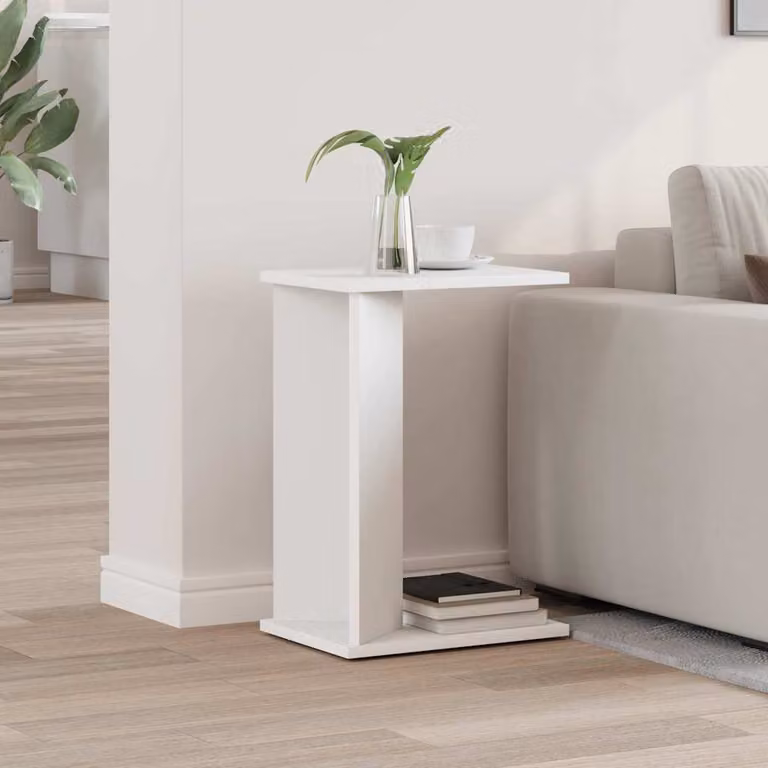 vidaXL Tavolino moderno rettangolare in legno MDF bianco L/P/H: 35 x 25 x 50 cm