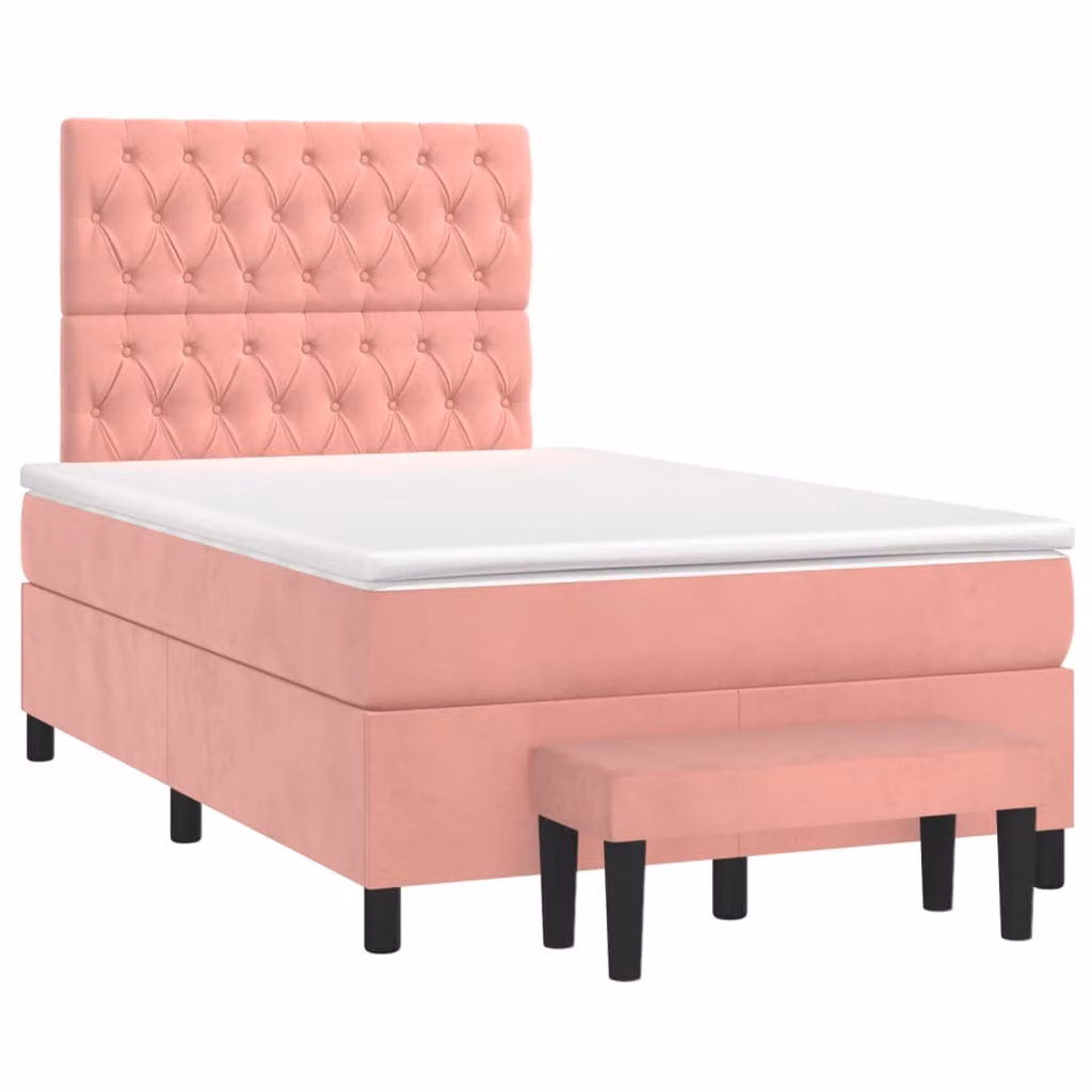 Maison Exclusive - Letto boxspring con materasso Rosa 120x190 cm Velluto
