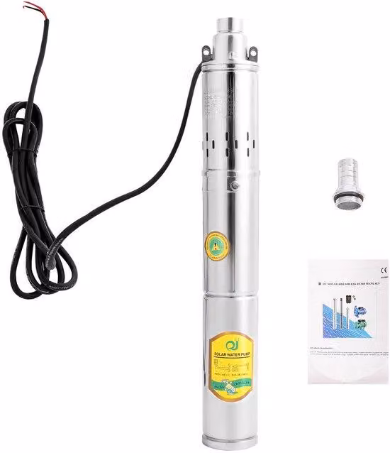 Pompa sommergibile solare - Potenza di 370W e altezza di sollevamento di 65 metri - Ideale per l'irrigazione