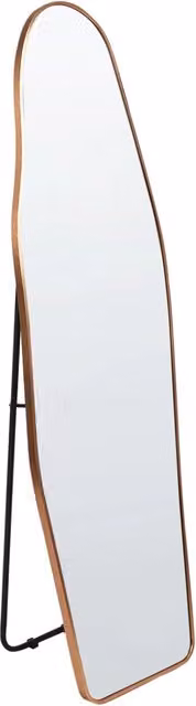 Specchio a stelo con cornice in alluminio dorato BELIANI, design moderno a forma irregolare, H: 160 cm x L: 50 cm