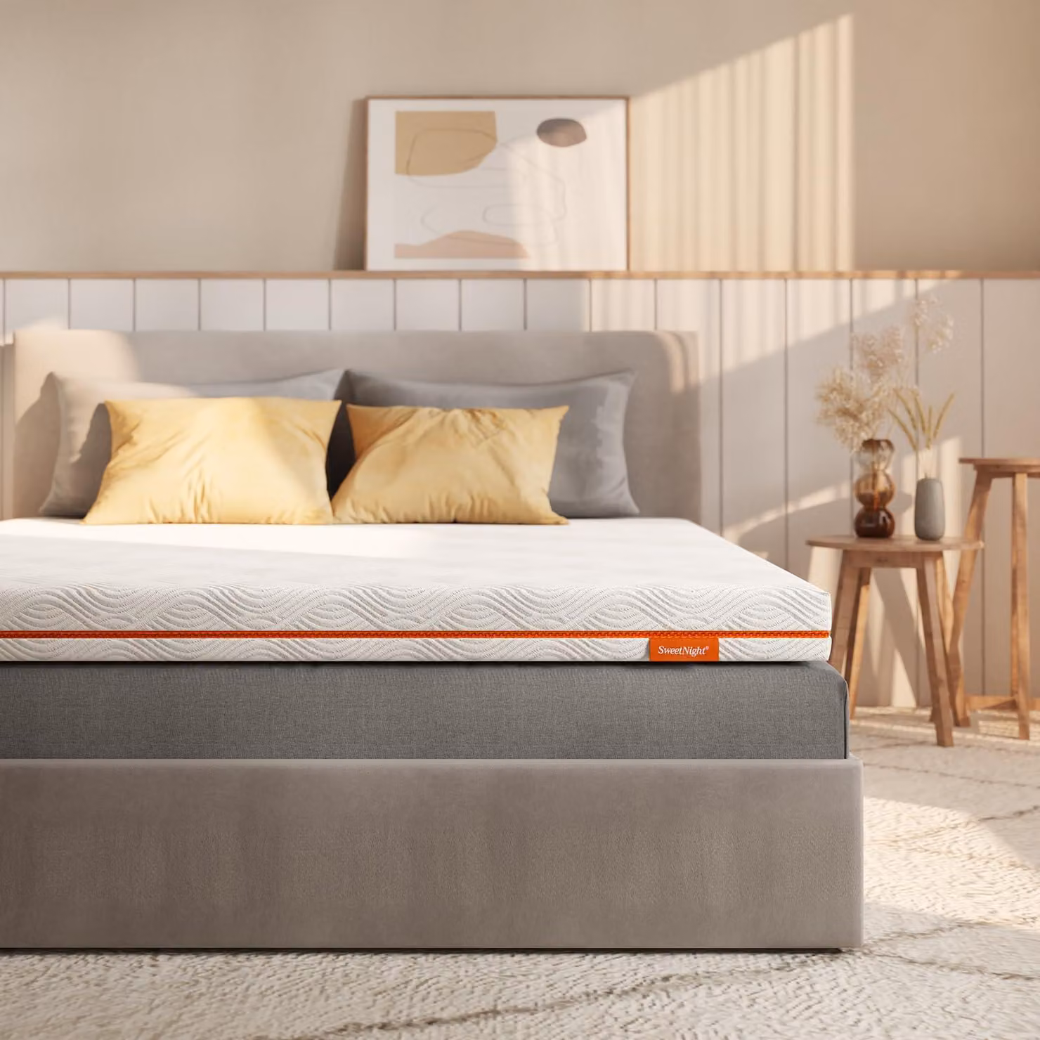 Topper per materasso, 80x200 cm, in gel, 10 cm di spessore, rigidità H2/H3