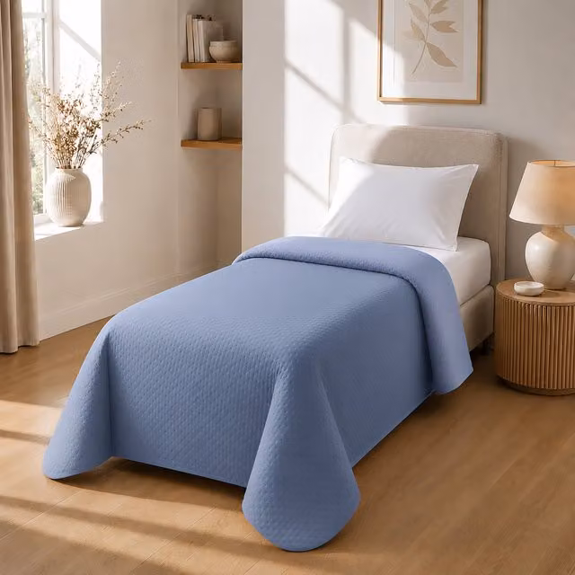Trapuntino singolo double face blu