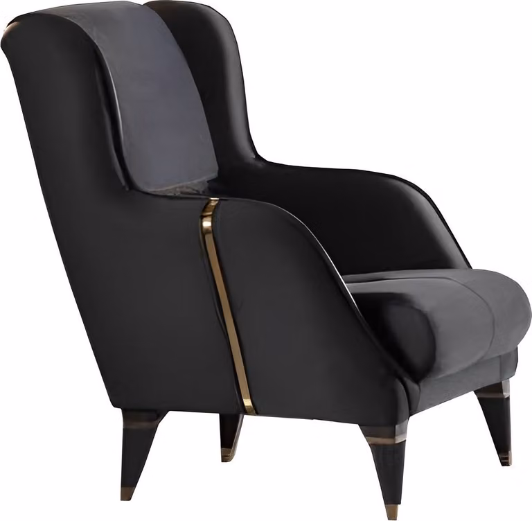 Sessel 1 Sitzer Wohnzimmer Moderne Design Elegantes Möbel Schwarz Luxus