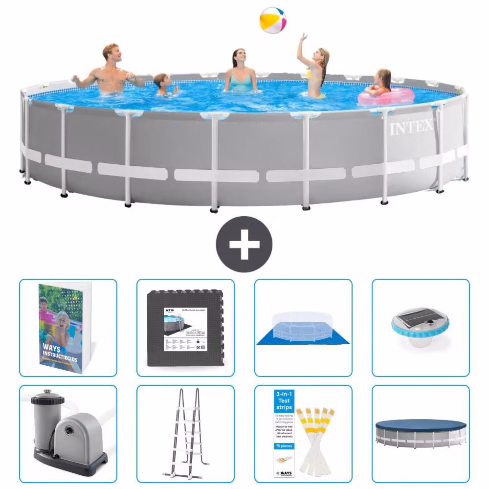 Struttura per piscina a forma di prisma - 610x132 cm - composta da 7 elementi - modello S608