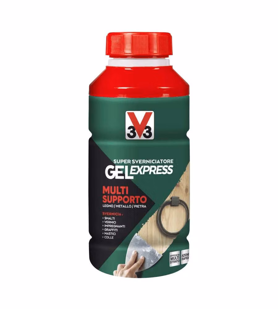 V33 Sverniciatore Gel Express Multisupporto 0,5 L - Formula Potenziata