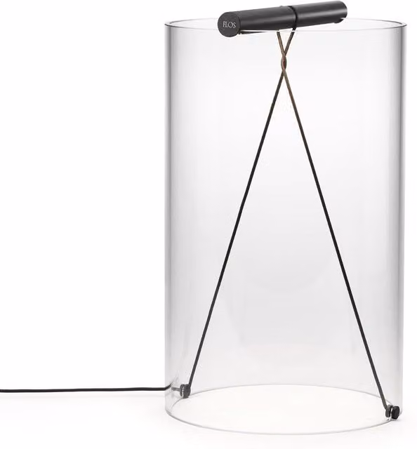 Lampada da tavolo Flos To-Tie T2 dimmabile con LED in vetro e metallo disponibile in bianco, nero o trasparente