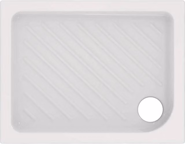 Piatto doccia rettangolare in ceramica CEI Modello Gemma bianco L: 100 cm, P: 80 cm, H: 7 cm