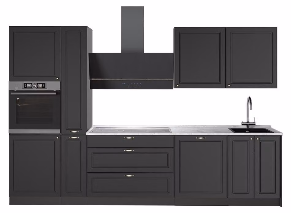 Cucina componibile Vicco Fame-Line Oro-antracite rustico/Antracite 310 cm, PL Marmo, Model 64251