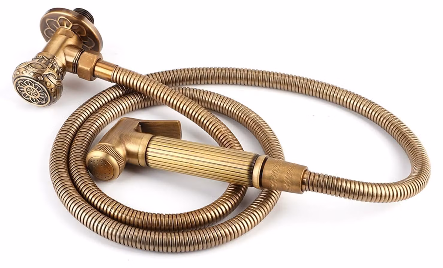 Bidet multifunzione con getto direzionabile, doccetta manuale, flessibile, realizzato in ottone vintage, dal design ergonomico e con materiali resistenti