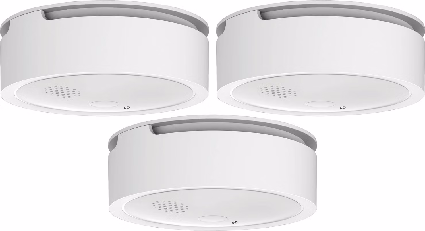 SHELLY Rivelatore di fumo WLAN Plus Smoke, Plug&Play, set da 3
