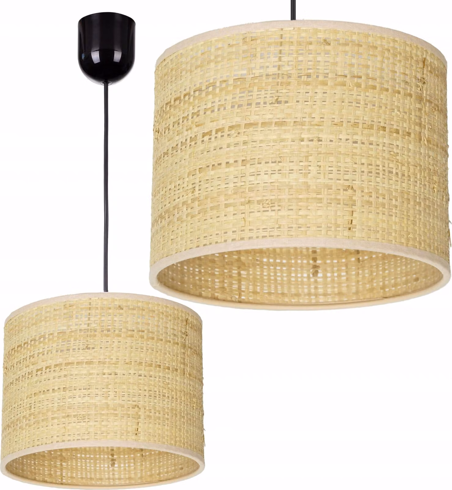 Lampada a sospensione, paralume in rattan stile boho, lampada in rattan, LED E27 lucido