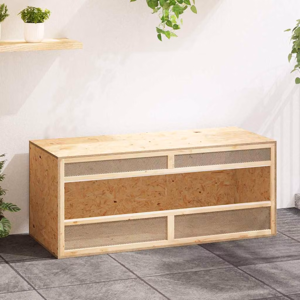 vidaXL Terrario in Legno Multistrato e Vetro Beige L: 120 cm, P: 50 cm, H: 50 cm