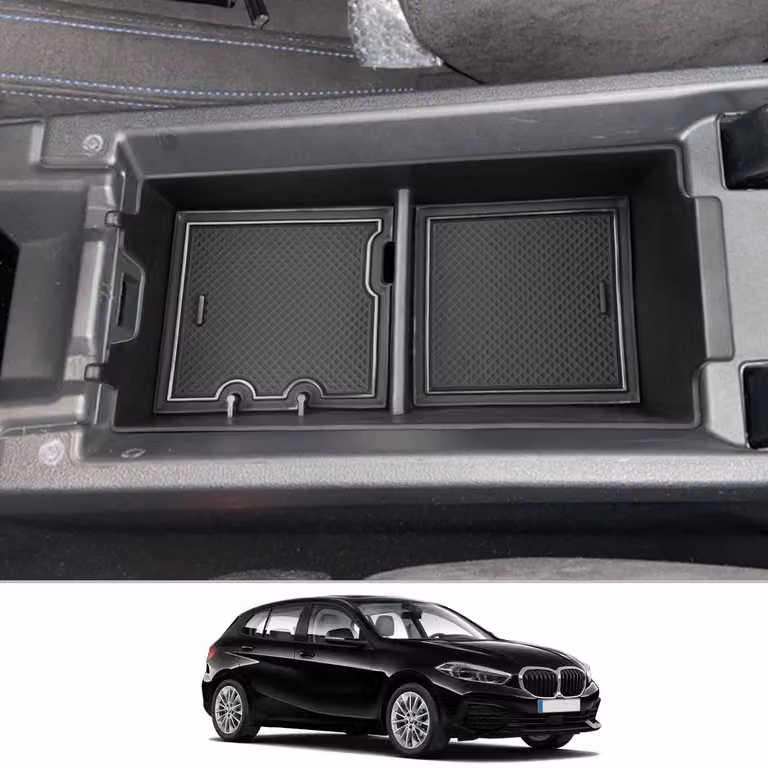 Contenitore portaoggetti per la console centrale, compatibile con BMW Serie 1 F40 / Serie 2 F44 Gran Coupé dal 2019 al 2023, realizzato in plastica ABS