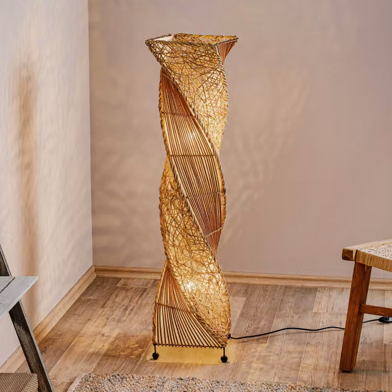 Woru Lampada da terra Marco, Legno scuro, Soggiorno / Sala da pranzo, Legno, Design, Lampada da terra
