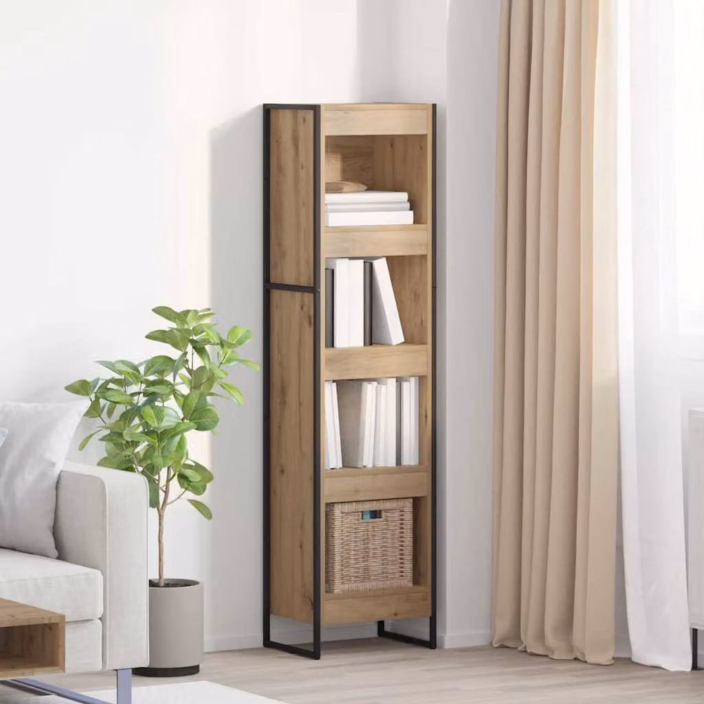 vidaXL Armadio per Libri in Stile Industrial Marrone L: 40 cm, P: 30 cm, H: 155 cm