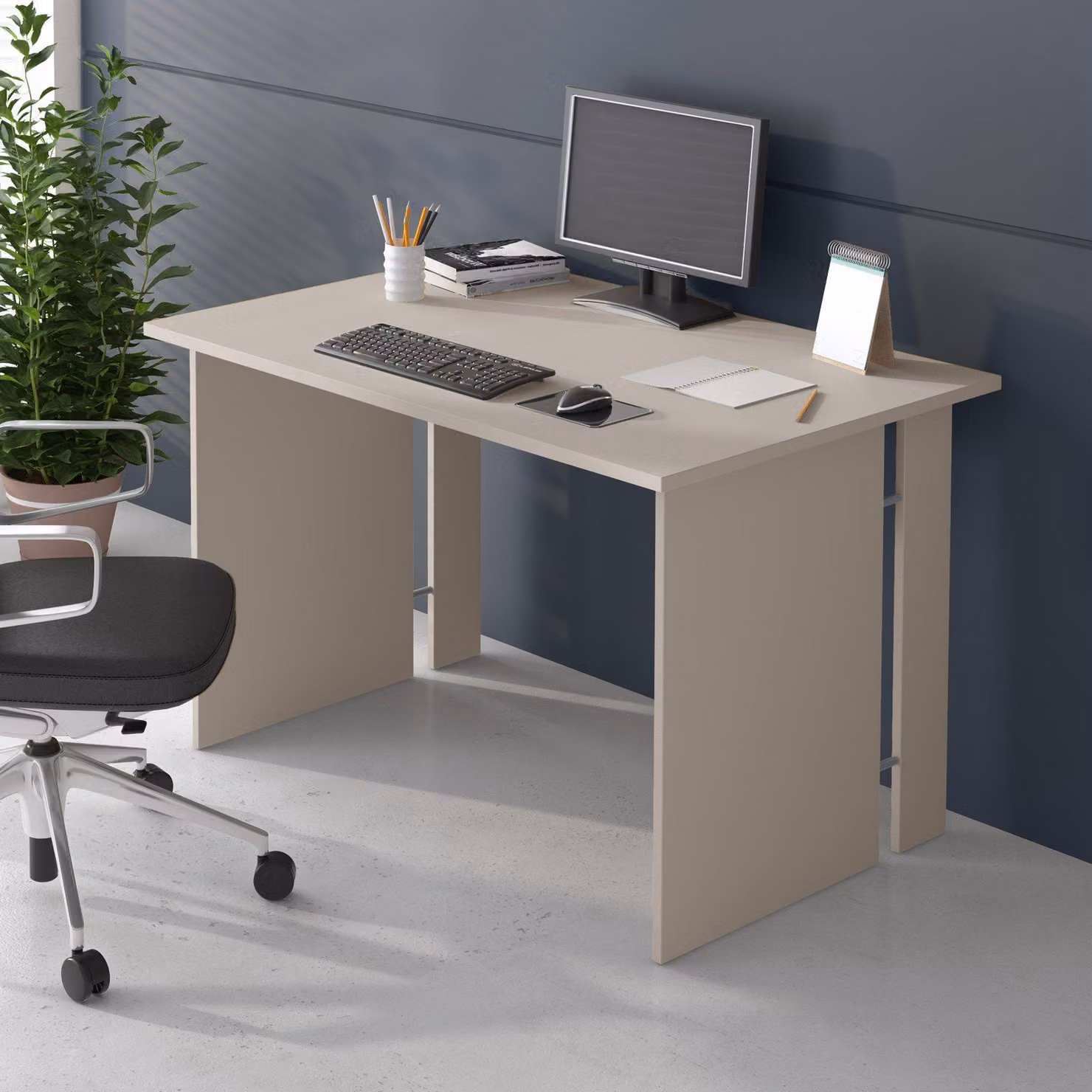 Runin - Scrivania, 119x78x75h cm Beige, un Ripiano